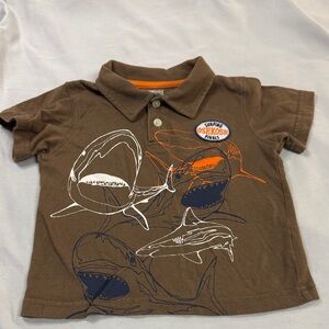 OshKosh B'gosh Brown Shark Adventure Polo
